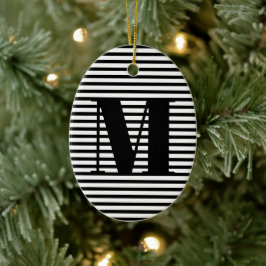 Anpassa den första rand-julen i monogram julgransprydnad keramik