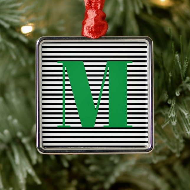 Anpassa den första rand-julen i monogram julgransprydnad metall (Träd)