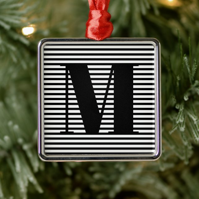 Anpassa den första rand-julen i monogram julgransprydnad metall (Träd)