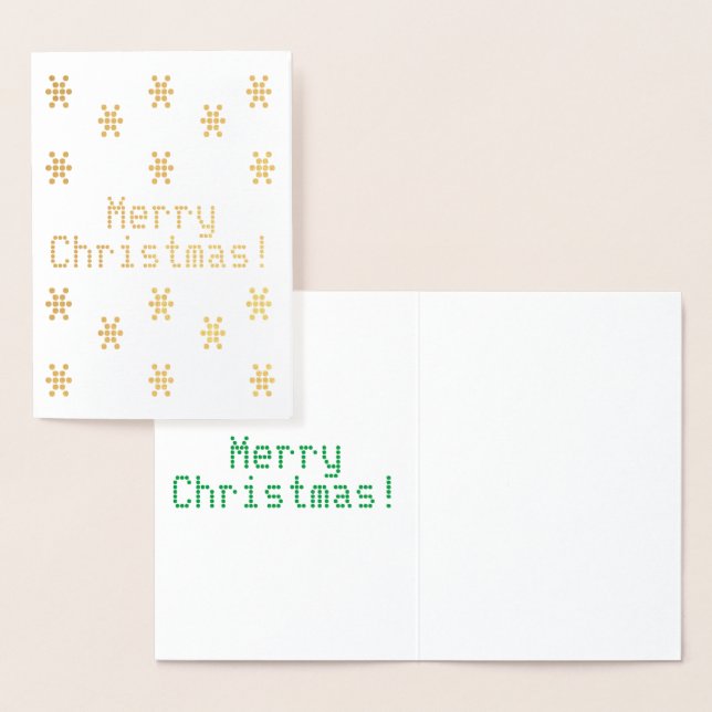 Anpassa den, God Jul, snöflingor Folierat Kort (Display)