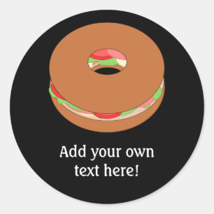 Anpassa den här Bagel-bilden Runt Klistermärke