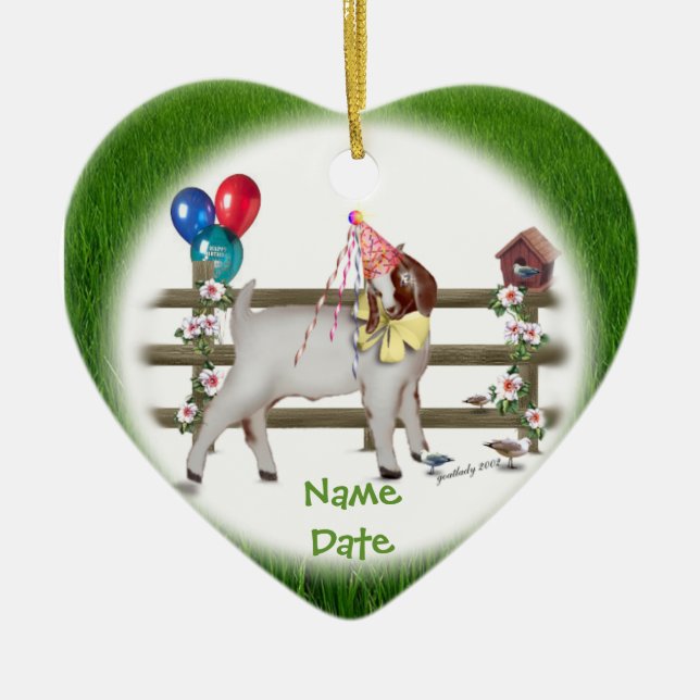 Anpassa den här födelsedagsgeten (Boer) Julgransprydnad Keramik (Framsidan)