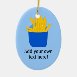 Anpassa den här Fransken Fries-grafik Julgransprydnad Keramik