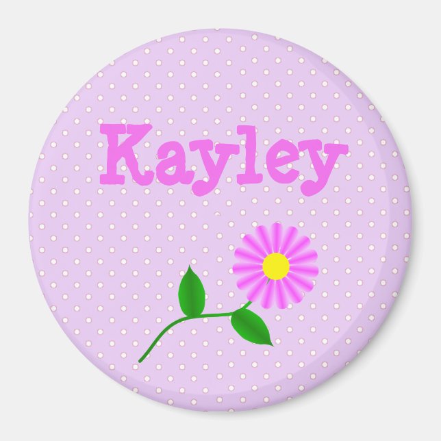 Anpassa den här Lila Polka Docken Namn Magnet (Framsidan)