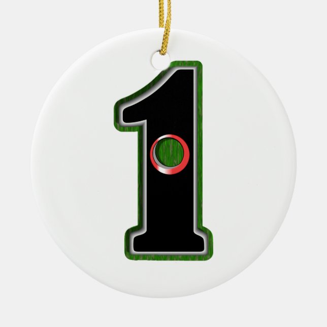 Anpassa den här Lucky Golfer Hål i en design! Julgransprydnad Keramik (Framsidan)