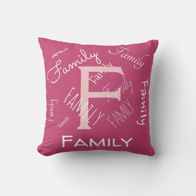 Anpassa den här mallen, MONOGRAM, FAMILY, NAMN. Kudde (Framsida)