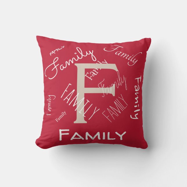 Anpassa den här mallen, MONOGRAM, FAMILY, NAMN. Kudde (Framsida)