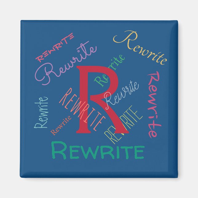 Anpassa den här mallen, monogramma, NAMN, Thrid Magnet (Framsidan)