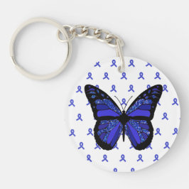 Anpassa den här ME/CFS Blue Butterfly-Nyckelringen