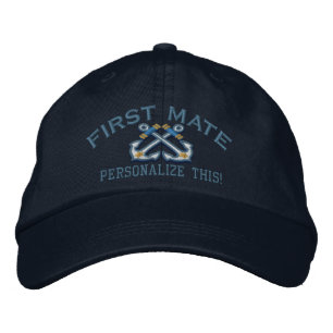 Anpassa den här Namn-platsen till den första Mate Broderad Keps