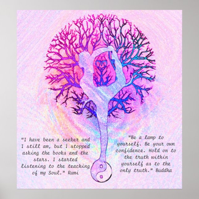 Anpassa den här Poster - Rosa Yoga Yin Yang (Framsidan)