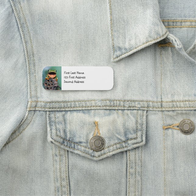 Anpassa den här slungande groddjursformen namnbricka (På plats)