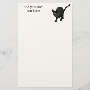 Anpassa den här söta svarta katten brevpapper