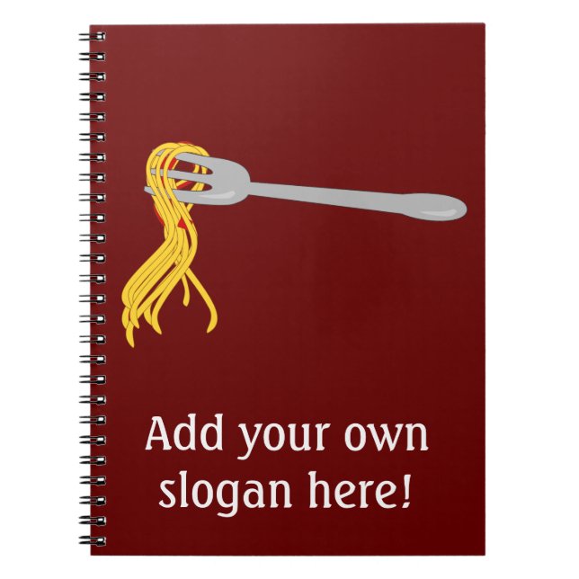 Anpassa den här Spaghetti Pasta-grafiken Anteckningsbok (Framsidan)