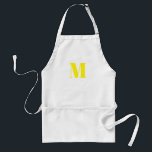 Anpassa den inledande gulten i monogram vit förkläde<br><div class="desc">Anpassa den inledande vita Vuxen Apron med monogram gult</div>
