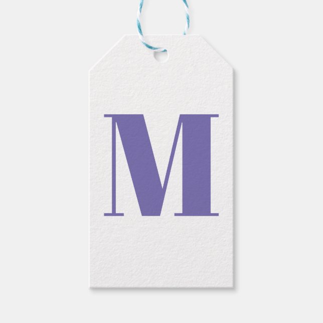 Anpassa den inledande perivinkellvitt monogram presentetikett (Framsidan)