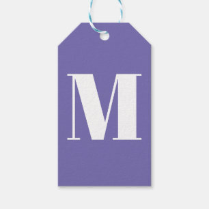 Anpassa den inledande perivinkellvitt monogram presentetikett