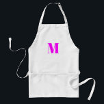 Anpassa den inledande rosan för monogram magenta v förkläde<br><div class="desc">Anpassa den första rosan av monogram magenta till vit Vuxen Apron</div>