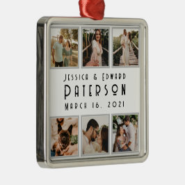 Anpassa den, Kärlek Photos Modern Personlig Gift Julgransprydnad Metall