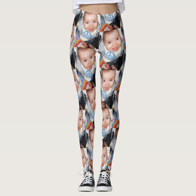 Anpassa den med ditt foto mönster leggings (Framsida)