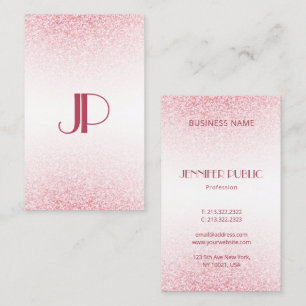 Anpassa den moderna Eleganten Rosa ros Guld Glitte Visitkort