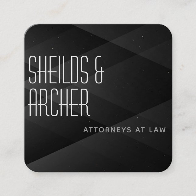 Anpassa den moderna svarta Abstraktens minimalisti Fyrkantigt Visitkort (Framsida)