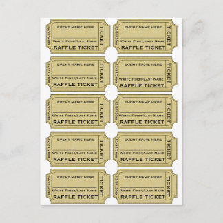 Anpassa den! Raffle Biljett Vykort