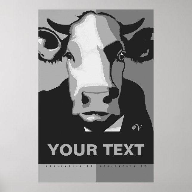 Anpassa den Svart-vit Pop Art Ko Poster (Framsidan)