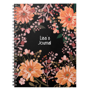 Anpassa den vackra bärbara Blommigten Journal Anteckningsbok