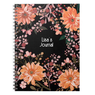 Anpassa den vackra bärbara Blommigten Journal Anteckningsbok