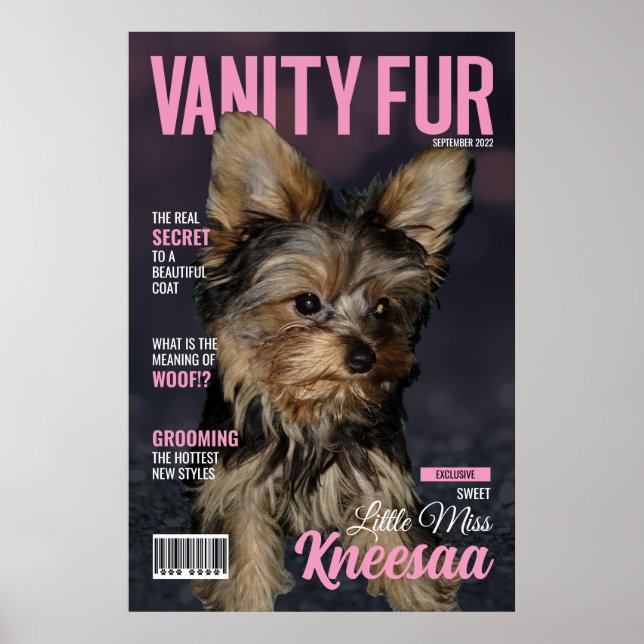 Anpassa den! VF Girly Rosa Mag Cover Poster (Framsidan)