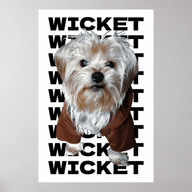 Anpassa den! VITE Pet Photo & Namn Repeat Poster (Framsidan)