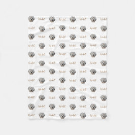 Anpassa den! WHITE Pet Photo and Namn Fleecefilt