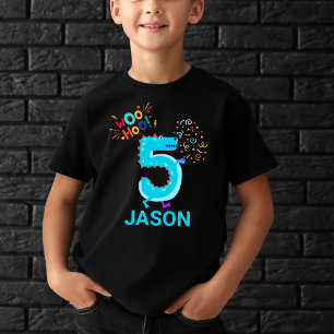 Anpassa den! Woohoo Monster 5:e födelsedagsbarnen T Shirt