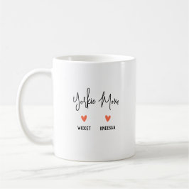 Anpassa den! Yorkie Mamma 2 Heart Namn Kaffemugg