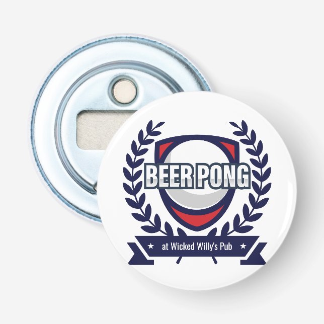 Anpassa Denna Beer Pong-logotyp Flasköppnare (Framsidan)