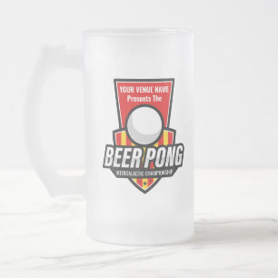 Anpassa Denna Beer Pong-logotyp Frostat Ölglas