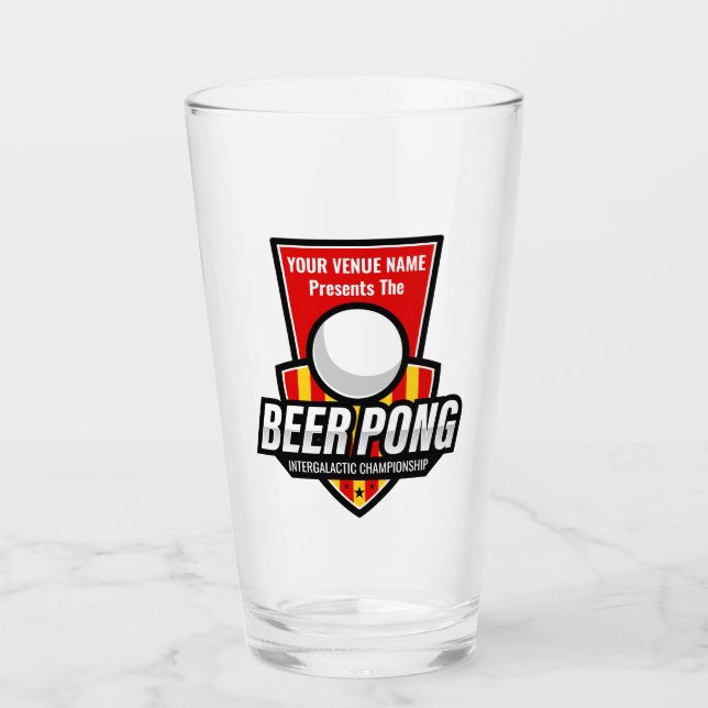 Anpassa Denna Beer Pong-logotyp Glaskopp (Framsida)