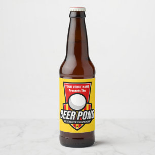 Anpassa Denna Beer Pong-logotyp Ölflaska Etikett