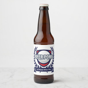 Anpassa Denna Beer Pong-logotyp Ölflaska Etikett