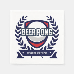 Anpassa Denna Beer Pong-logotyp Pappersservett