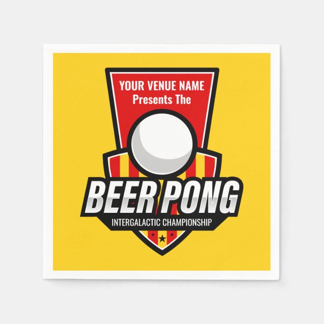Anpassa Denna Beer Pong-logotyp Pappersservett (Framsidan)