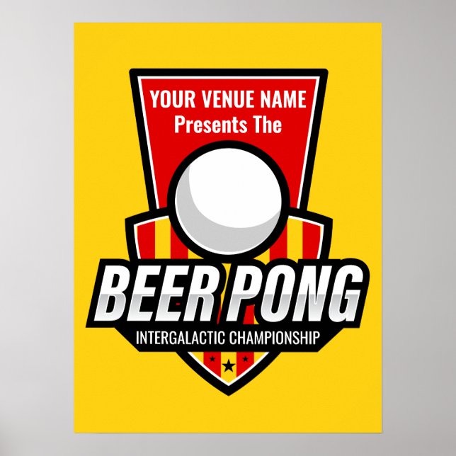 Anpassa Denna Beer Pong-logotyp Poster (Framsidan)