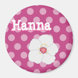 Anpassa denna burgundy Polka-prickade Namn-magnet Magnet