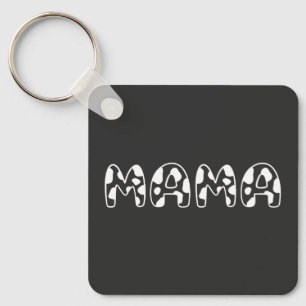 Anpassa denna design: Cow Mama födelsedag Nyckelring