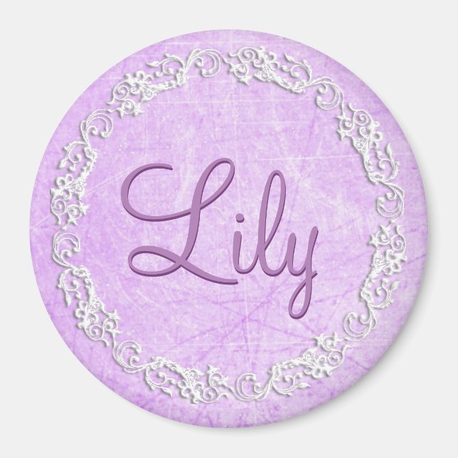 Anpassa denna Lila Namn Magnet (Framsidan)