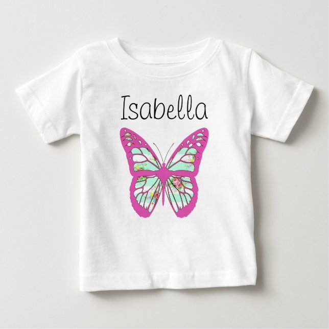 Anpassa denna Söt Baby One Biet w Butterfly T-shirt (Framsida)