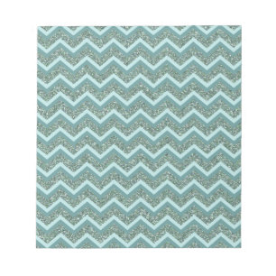 Anpassa denna Teal Glitter ZigZag Anteckningsblock