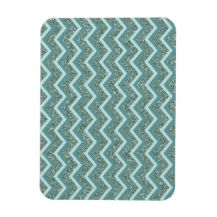 Anpassa denna Teal Glitter ZigZag Magnet