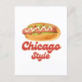 Anpassa design Chicago Style Hot Dog Present Hotdo Vykort